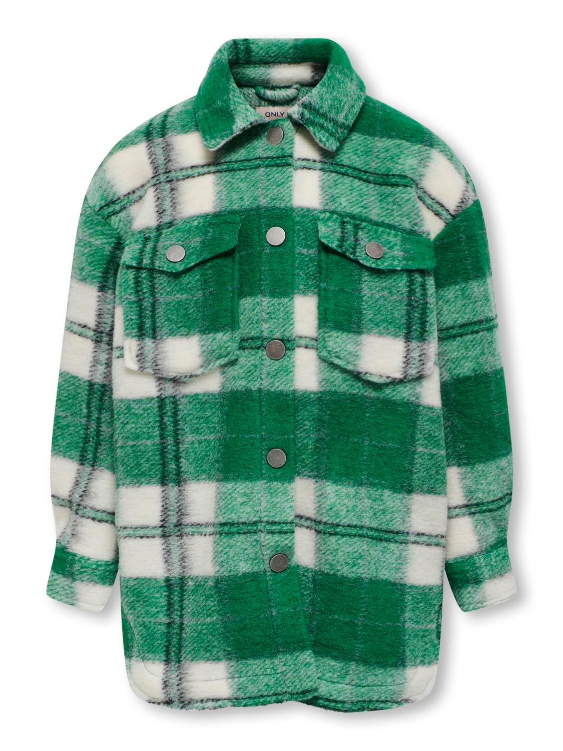 ONLY Checked shacket -Green Bee - 15306402