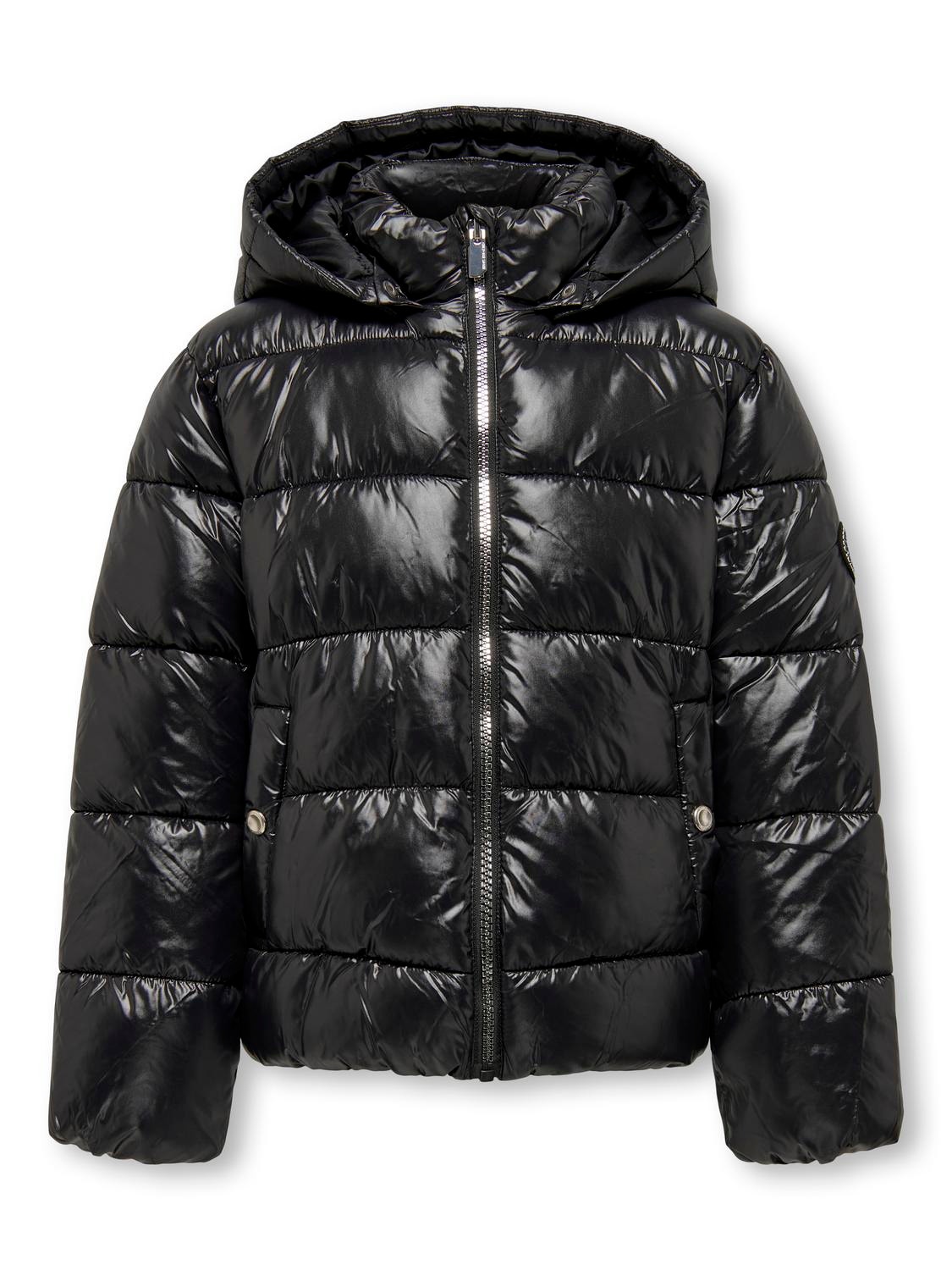 ONLY Detachable hood Quilted Jacket -Black - 15306406