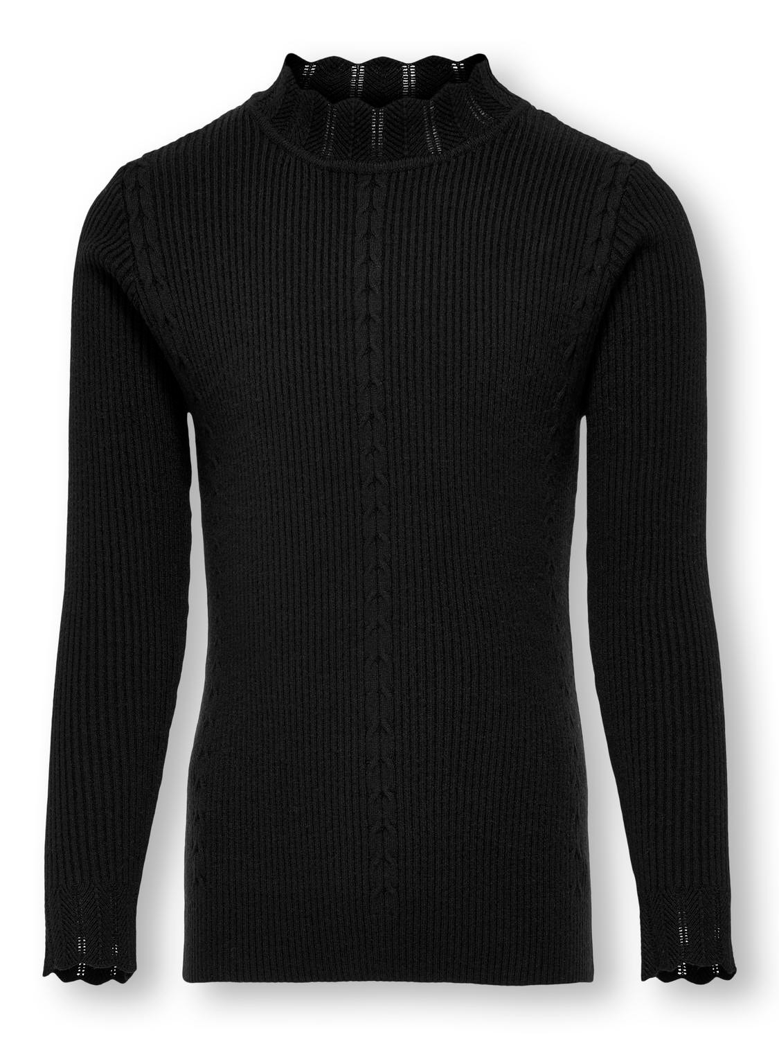 ONLY Regular Fit High neck Ribbed cuffs Pullover -Black - 15306422