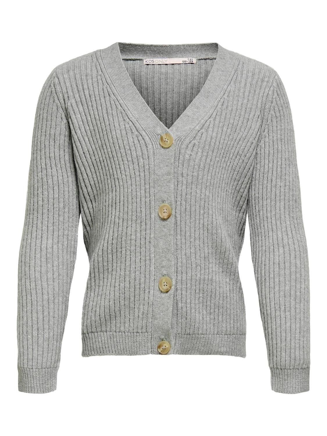 ONLY Regular Fit V-Neck Knit Cardigan -Light Grey Melange - 15306442