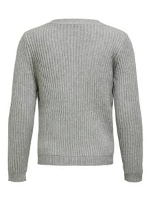 ONLY Regular Fit V-hals Strikket cardigan -Light Grey Melange - 15306442