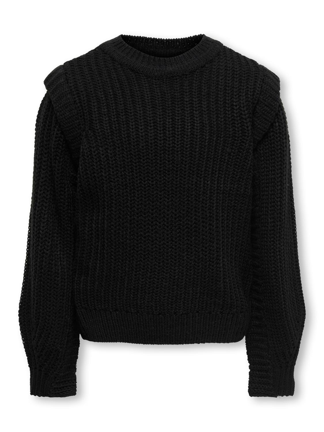 ONLY O-neck knitted pullover -Black - 15306449