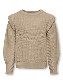 ONLY O-neck knitted pullover -Humus - 15306449