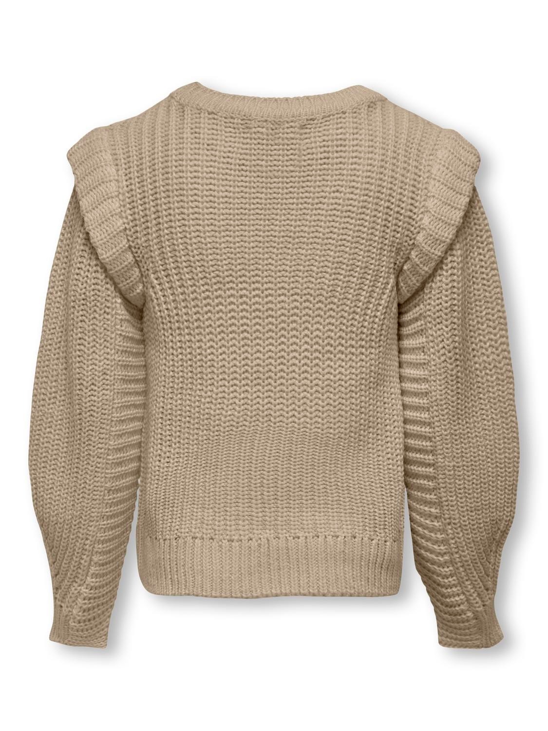 ONLY O-neck knitted pullover -Humus - 15306449