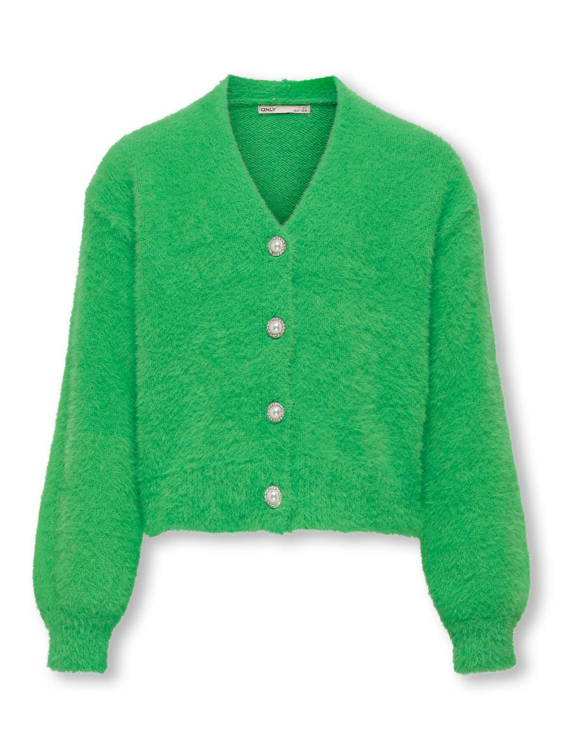 ONLY V-neck cardigan with buttons -Island Green - 15306451