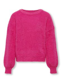 ONLY O-neck knitted pullover -Fuchsia Purple - 15306452