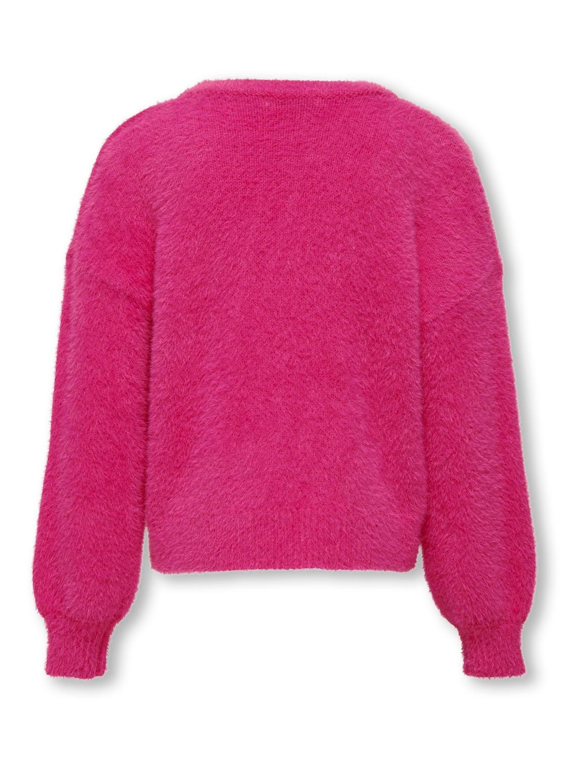 ONLY Standard Fit Round Neck High cuffs Dropped shoulders Pullover -Fuchsia Purple - 15306452