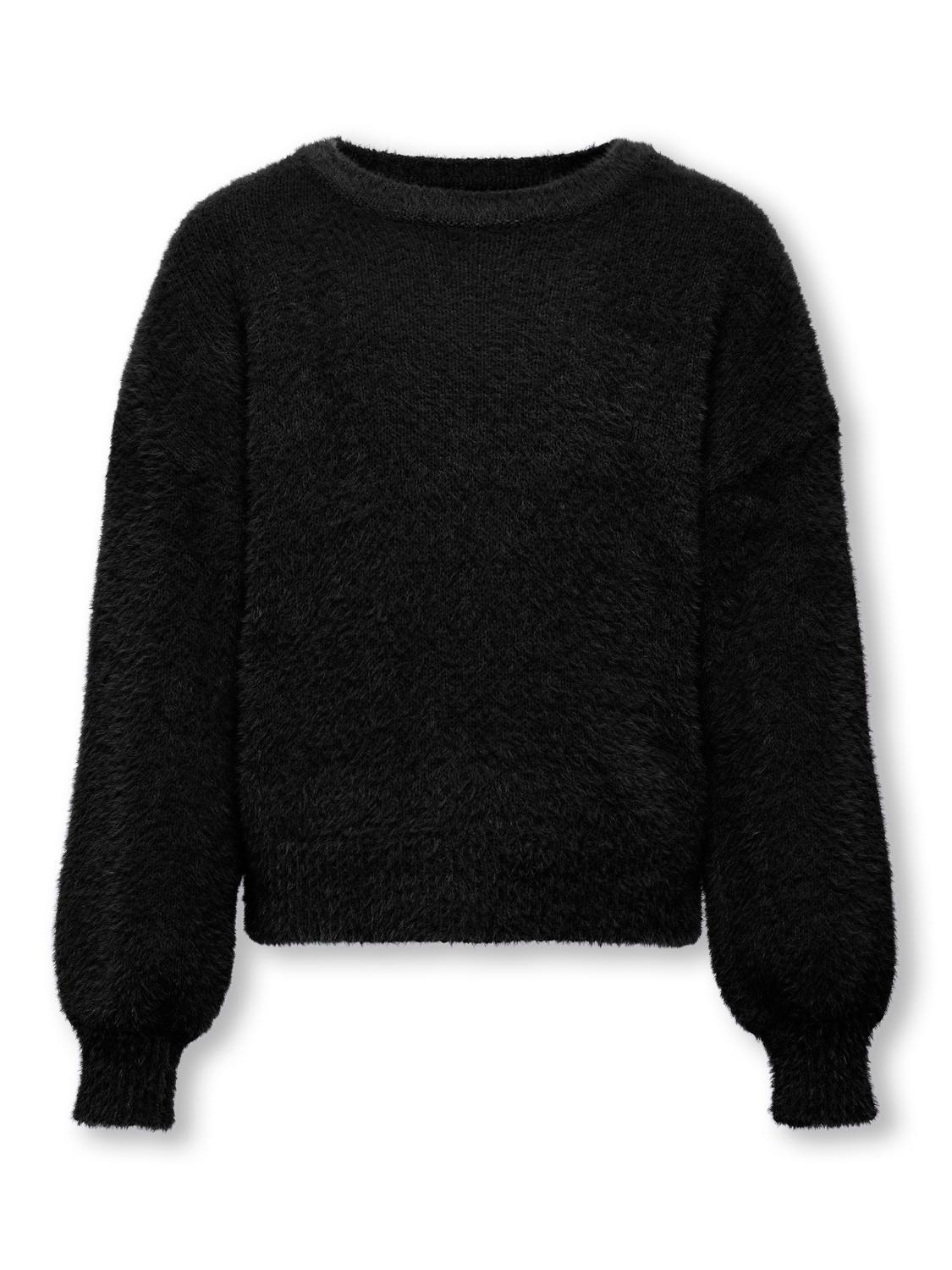 ONLY Standard Fit Round Neck High cuffs Dropped shoulders Pullover -Black - 15306452