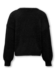 ONLY Standard Fit Round Neck High cuffs Dropped shoulders Pullover -Black - 15306452