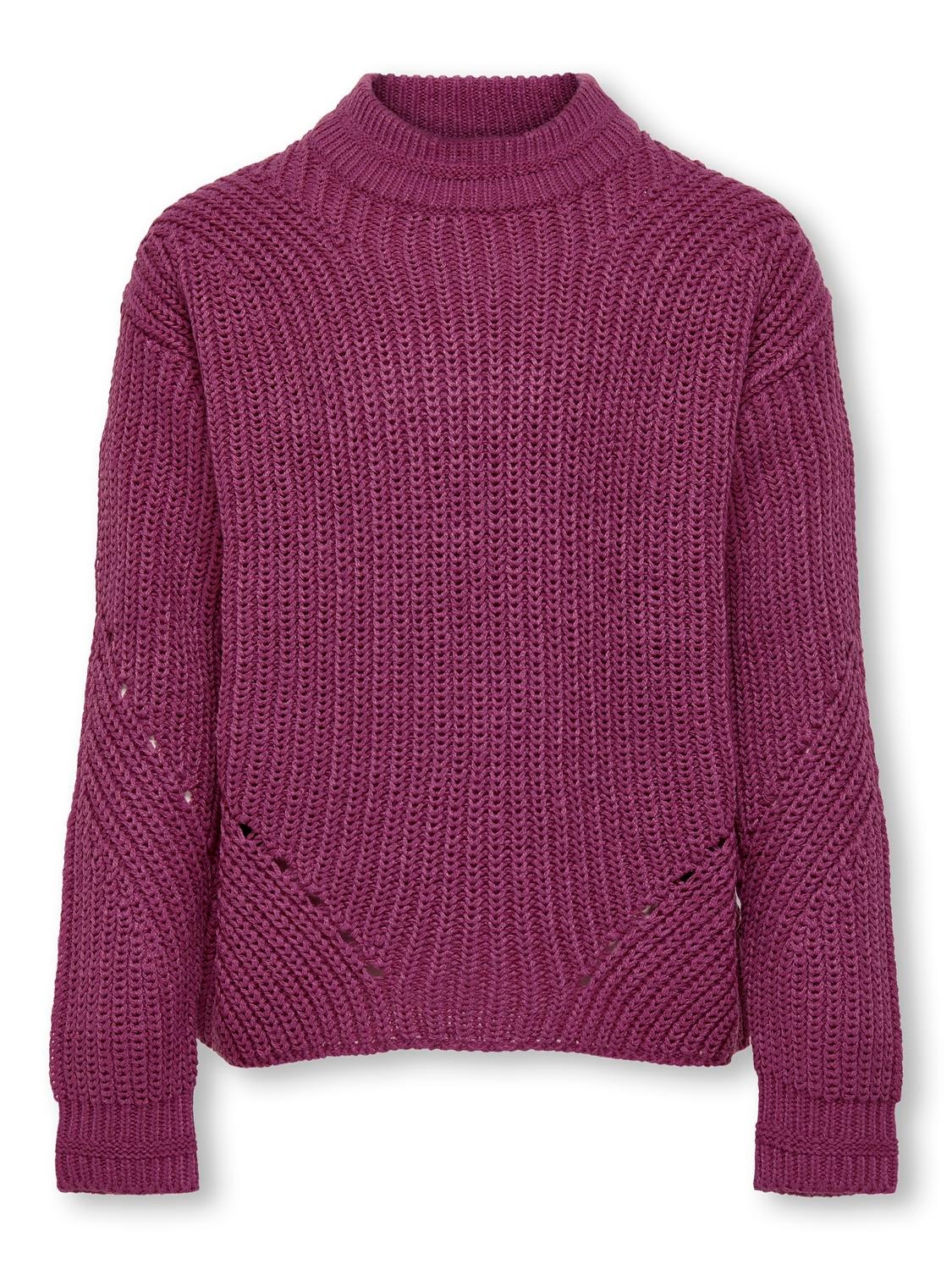ONLY o-neck knit pullover -Red Violet - 15306455