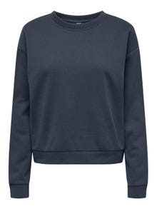 ONLY Sweat-shirt Regular Fit Col rond Épaules tombantes -Blue Nights - 15306488