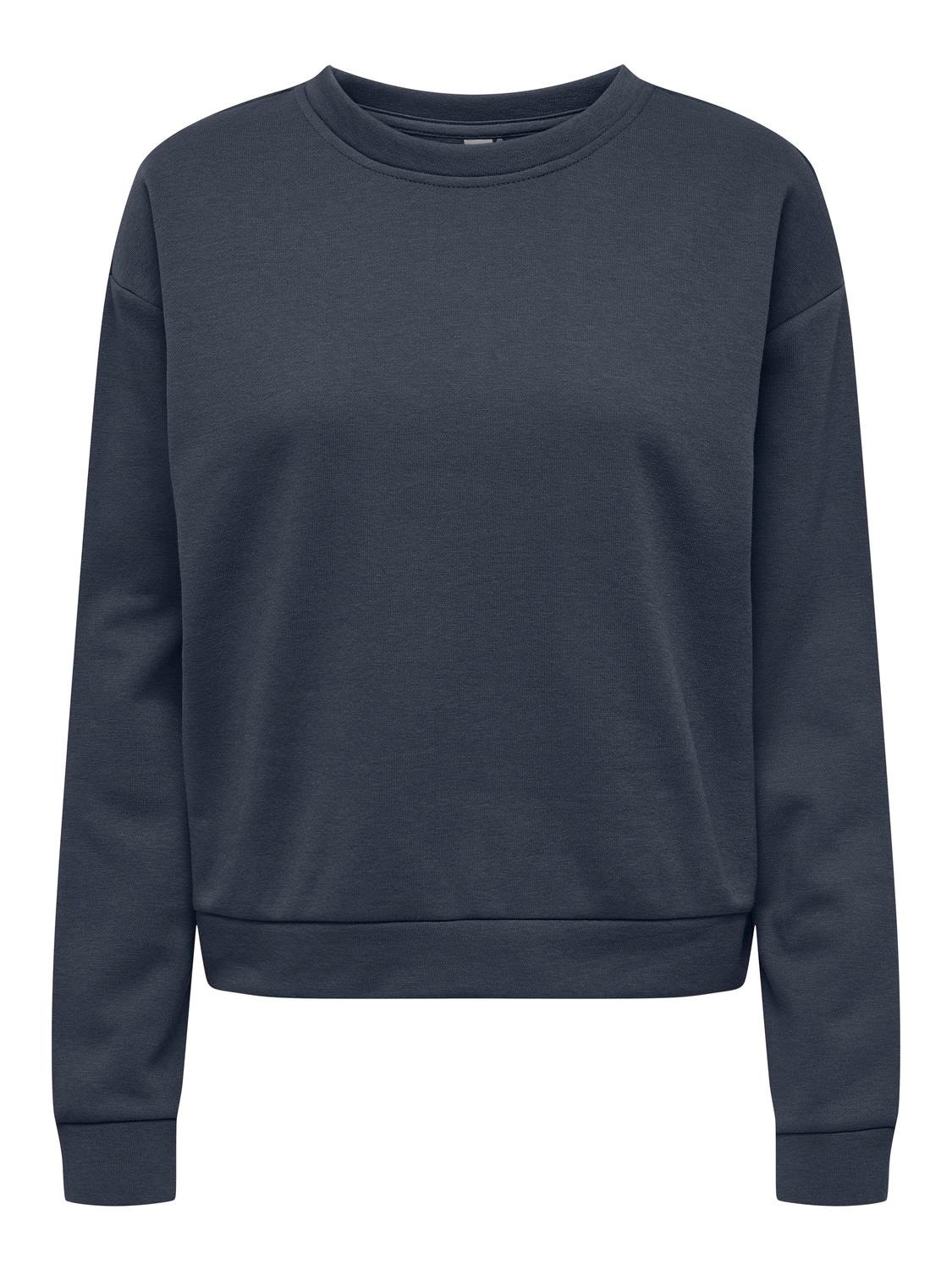 ONLY Sweat-shirt Regular Fit Col rond Épaules tombantes -Blue Nights - 15306488