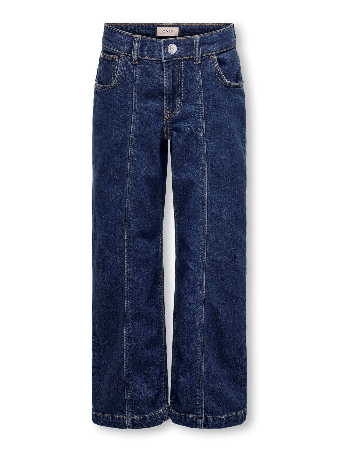 ONLY koggina straight pintuck dnm jeans azg -Dark Blue Denim - 15306528
