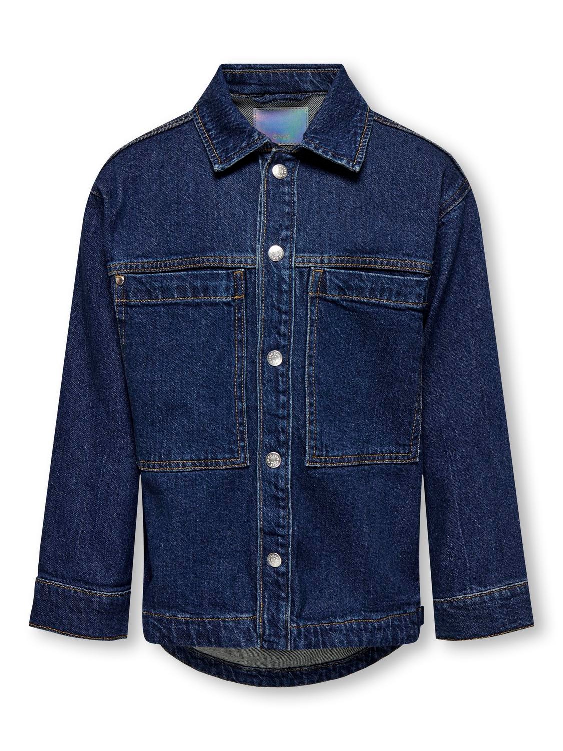 ONLY Spread collar Jacket -Dark Blue Denim - 15306534