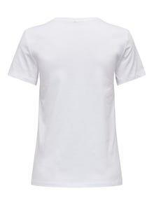 ONLY Regular Fit Round Neck T-Shirt -Bright White - 15306571