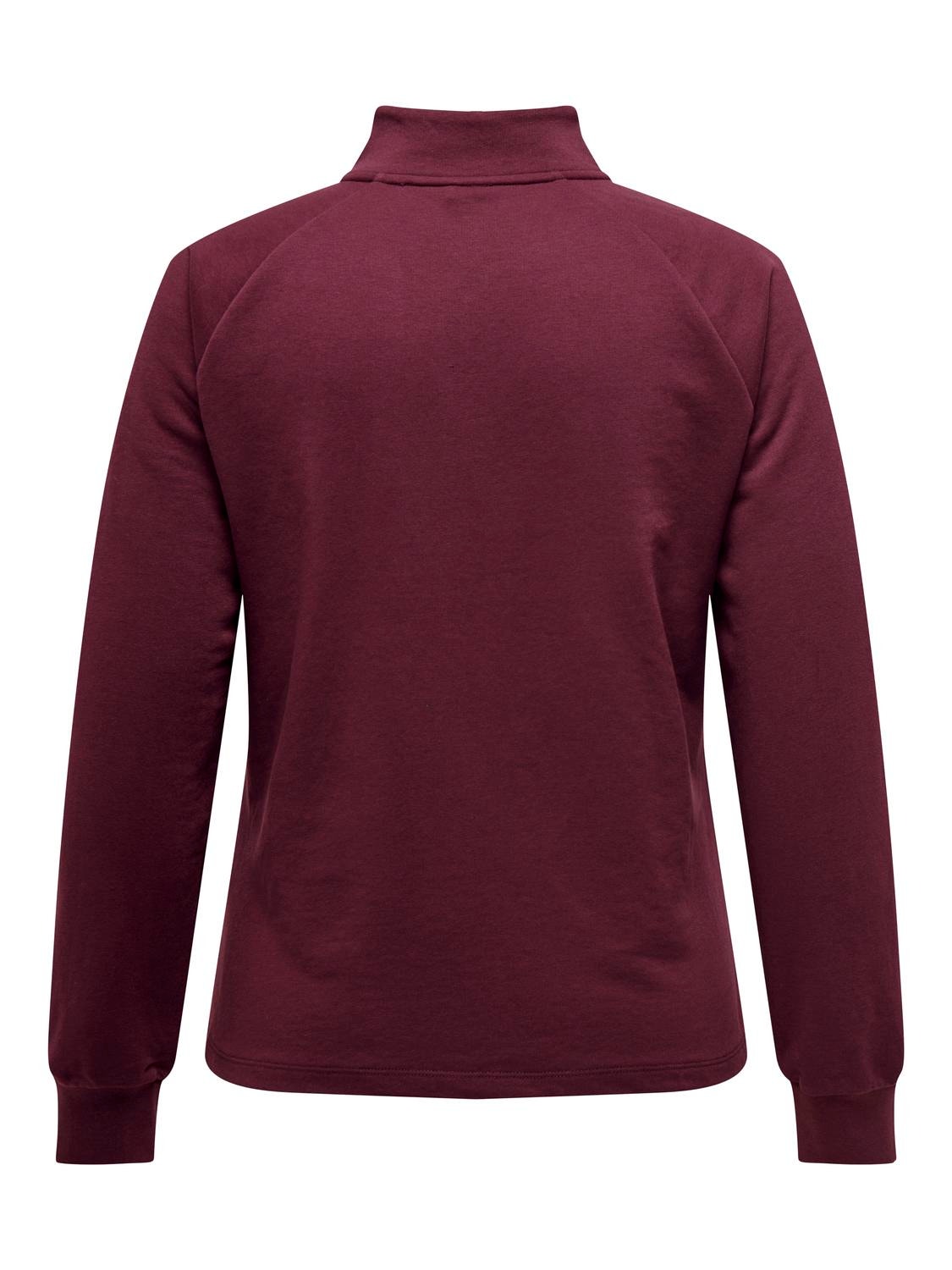 ONLY Regular Fit High neck Curve Sweatshirt -Windsor Wine - 15306619