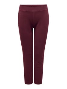 ONLY Pantalons de survêtement Slim Fit Taille moyenne Curve -Windsor Wine - 15306633