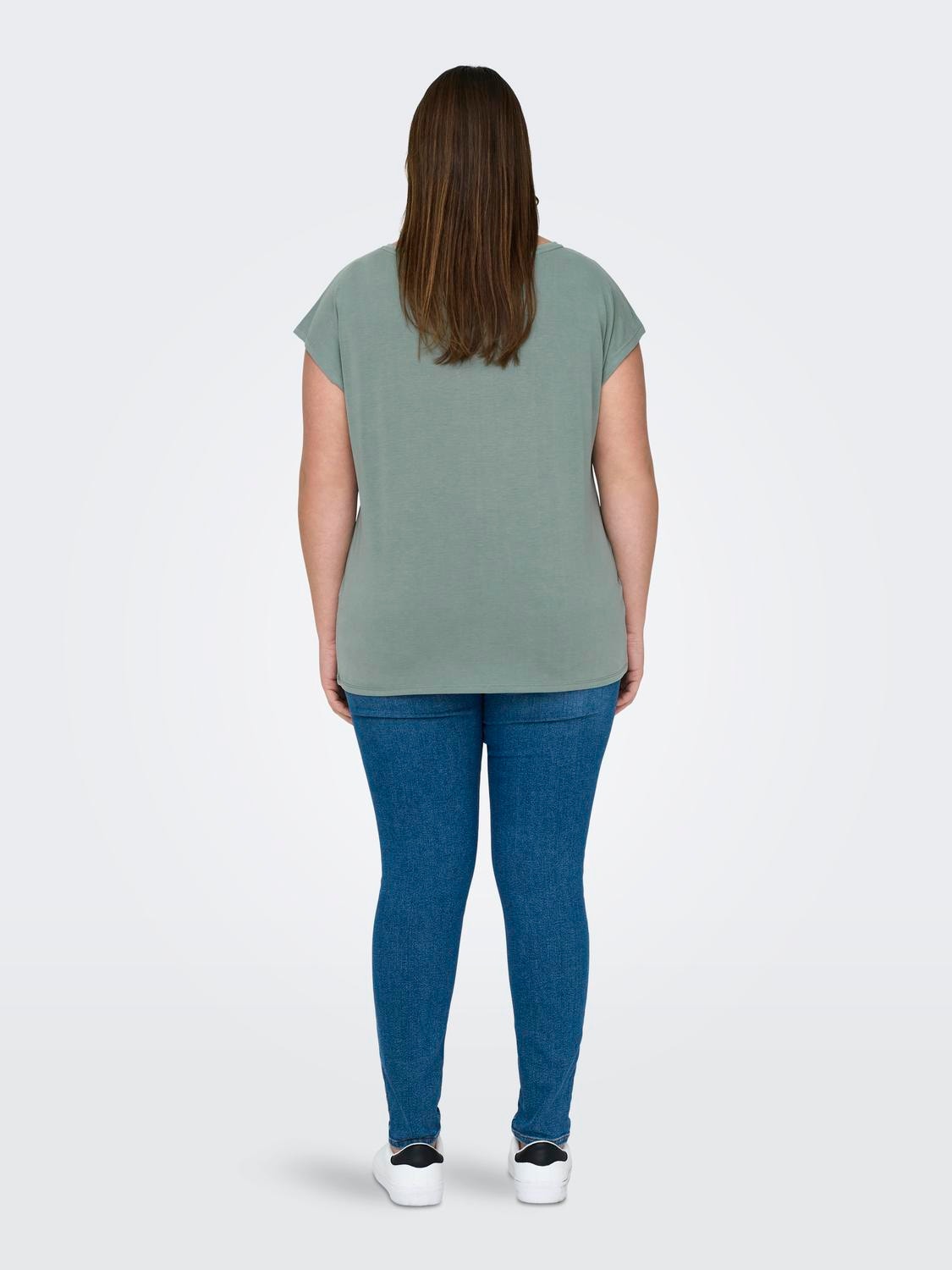 ONLY Curvy Modal V-Hals Top -Chinois Green - 15306698