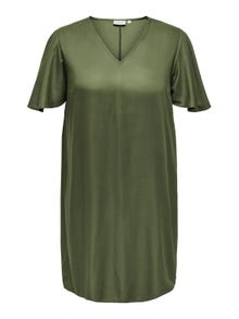 ONLY Loose Fit V-Neck Short dress -Winter Moss - 15306702
