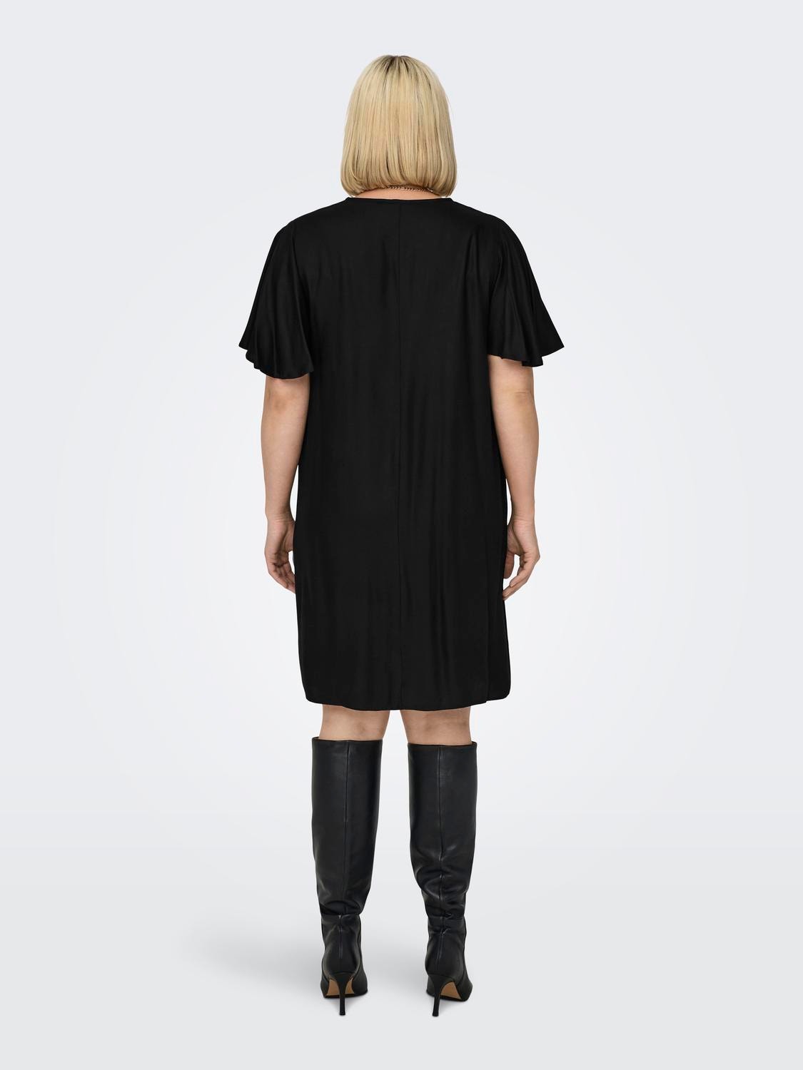 ONLY Locker geschnitten V-Ausschnitt Kurzes Kleid -Black - 15306702