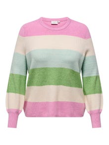 ONLY Knit Fit Round Neck High cuffs Pullover -Begonia Pink - 15306802