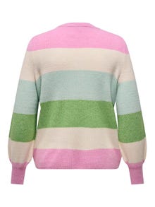 ONLY Curvy O-neck knitted pullover -Begonia Pink - 15306802