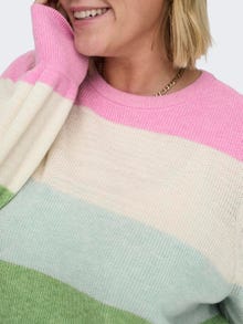 ONLY Knit fit O-hals Hoge manchetten Pullover -Begonia Pink - 15306802