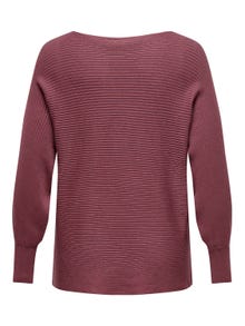 ONLY Knit Fit Boat neck Ribbed cuffs Pullover -Rose Brown - 15306803