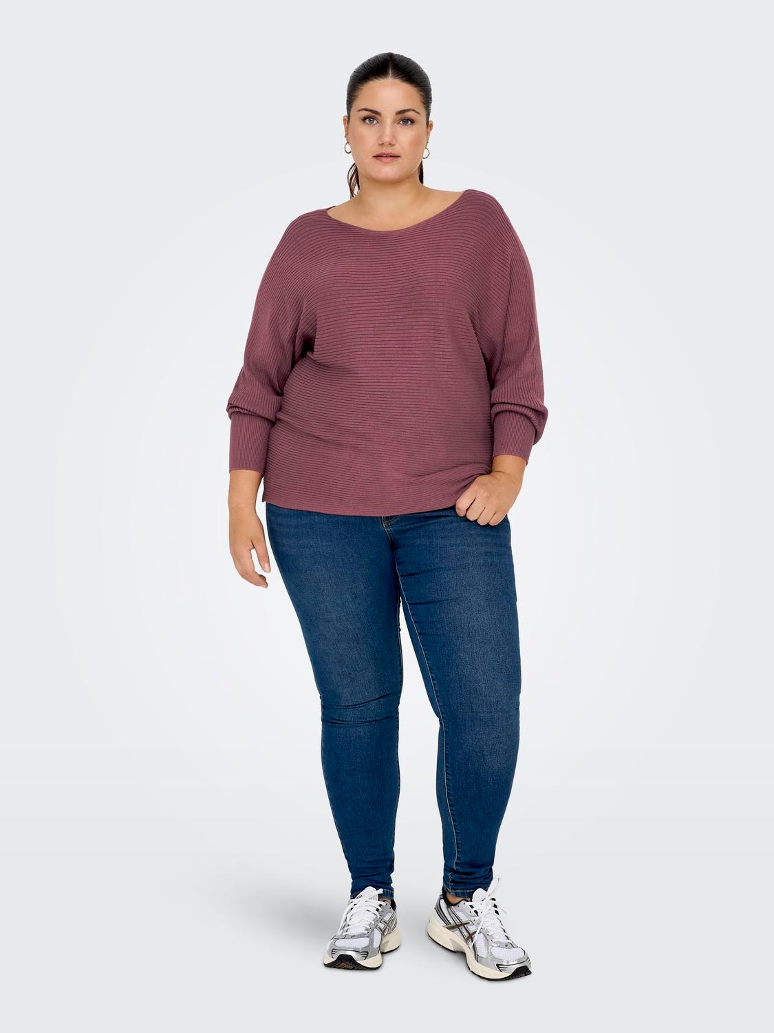 ONLY Curvy o-neck knitted pullover -Rose Brown - 15306803