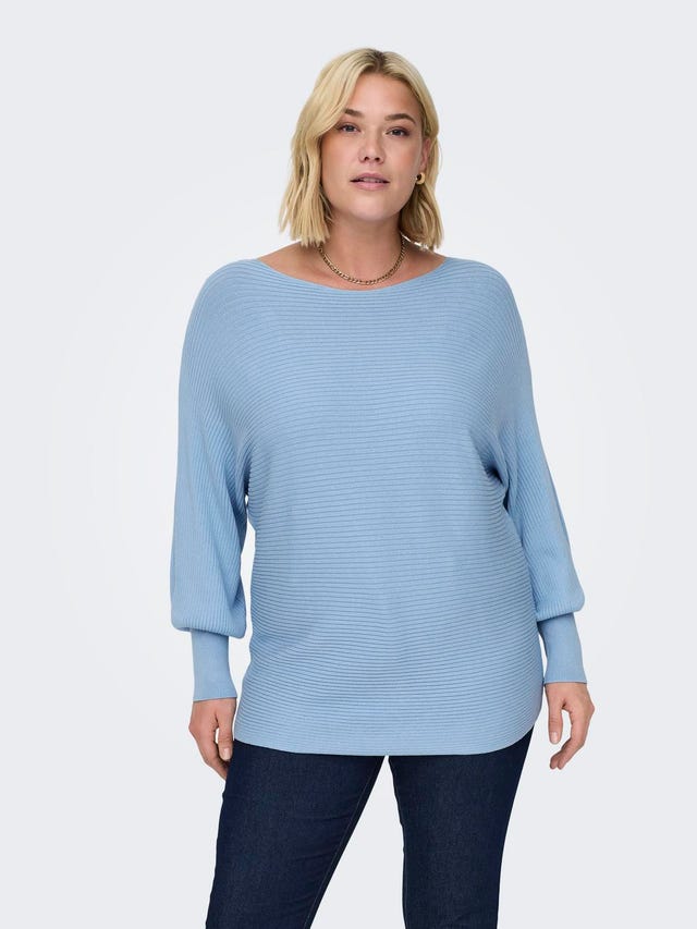 ONLY Knit Fit Boat neck High cuffs Pullover - 15306803