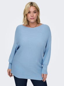 ONLY Curvy o-neck knitted pullover -Blue Bell - 15306803