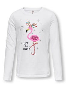 ONLY O-neck christmas t-shirt -Bright White - 15306814