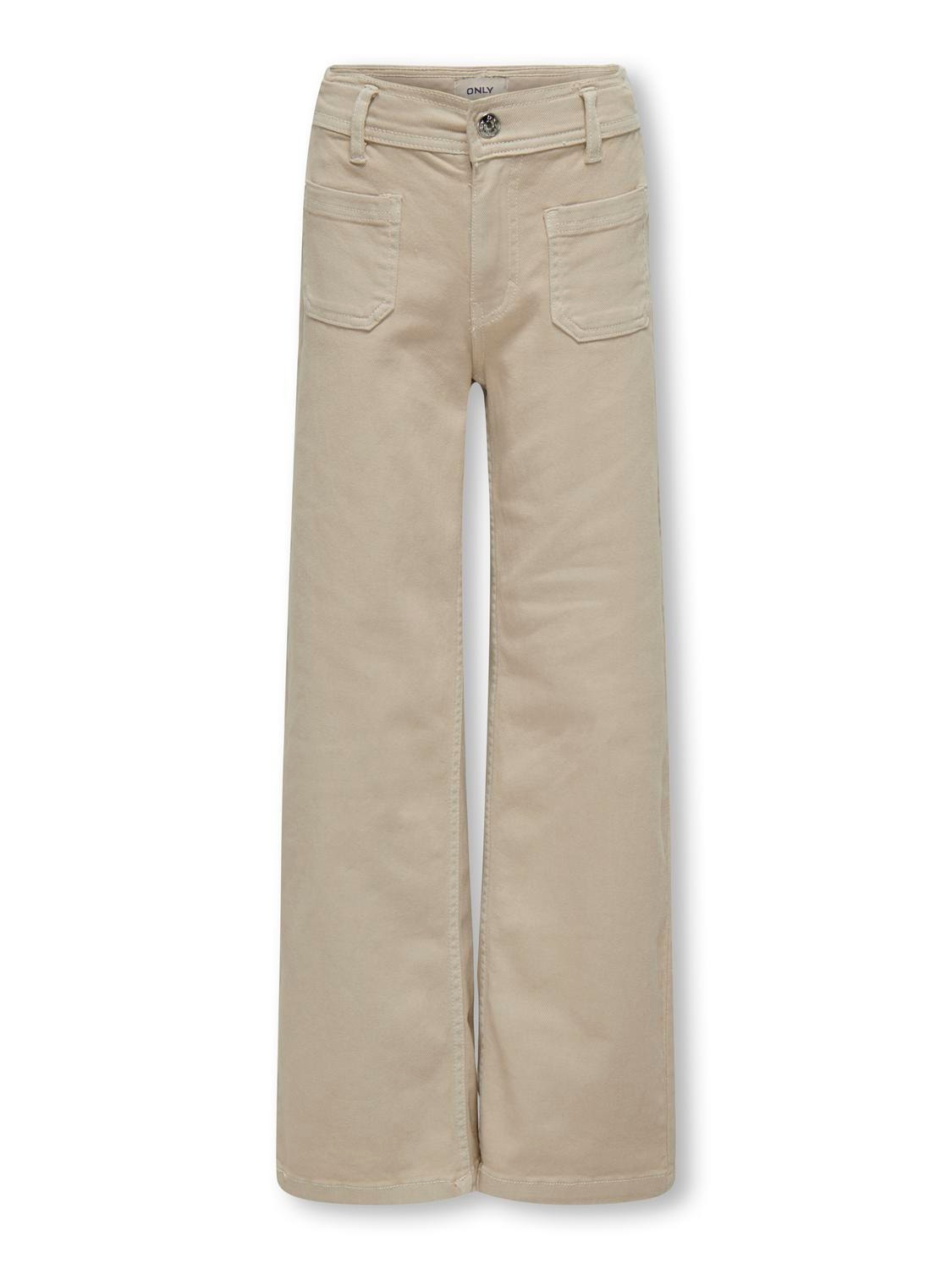 ONLY wide fit pants -Pumice Stone - 15306905