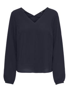 ONLY V-neck top with long sleeves -Night Sky - 15306923