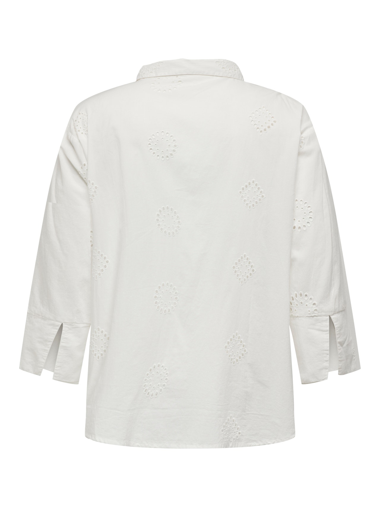 ONLY Curvy detaljeret bomulds skjorte -Cloud Dancer - 15306949