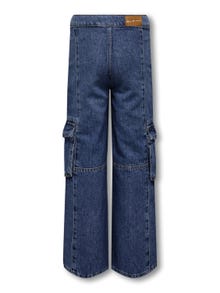 ONLY Weiter Beinschnitt Jeans -Dark Blue Denim - 15306998