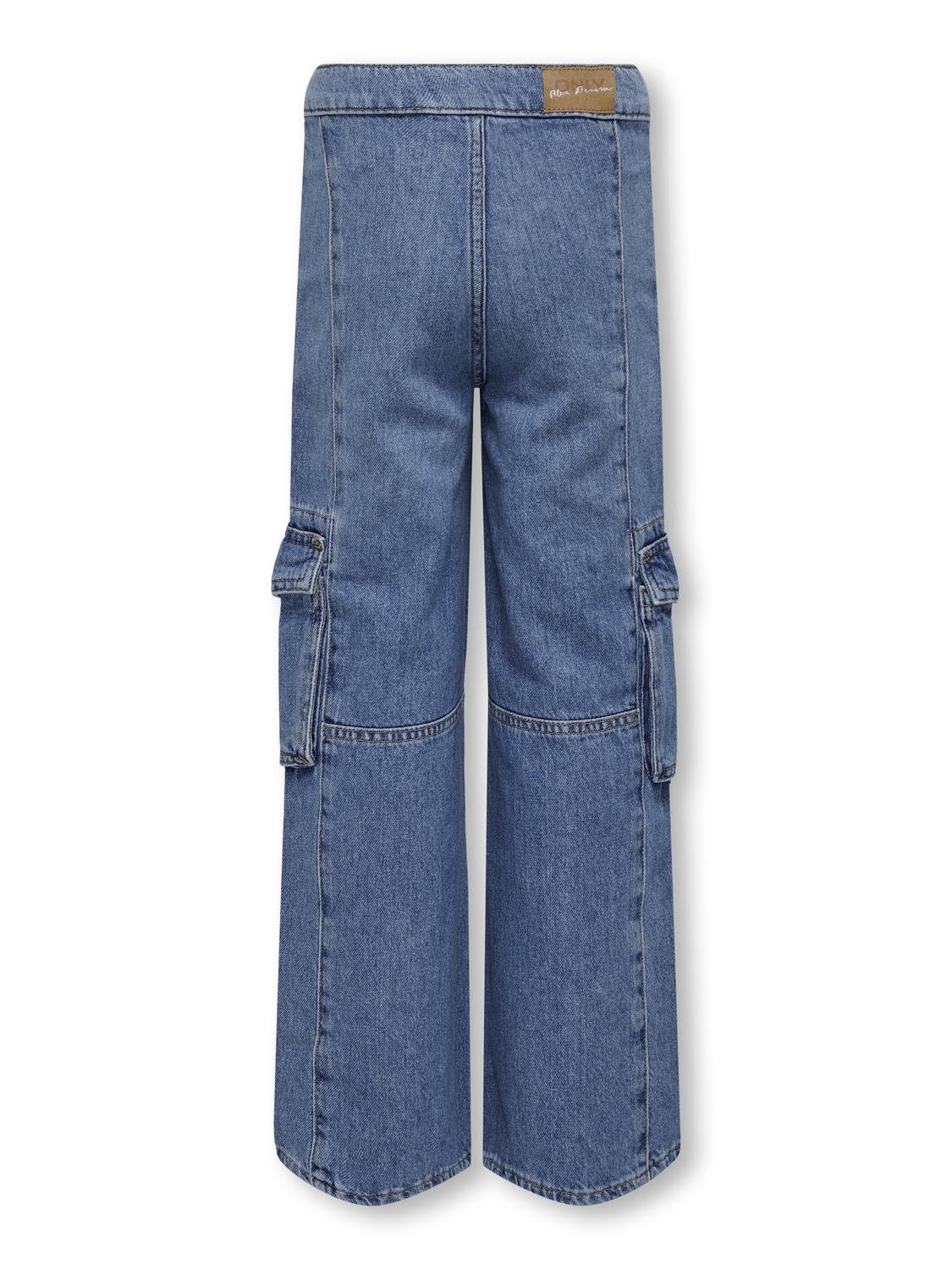 lecoucoushop - ONLY Pantaloni Jeans donna larghi leggeri onlBEA Blue Denim