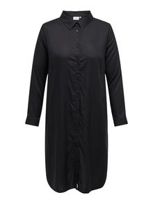 ONLY Normal geschnitten Hemdkragen Langes Kleid -Black - 15307107