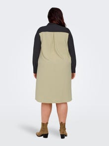 ONLY Normal passform Skjortkrage Lång klänning -Black - 15307107