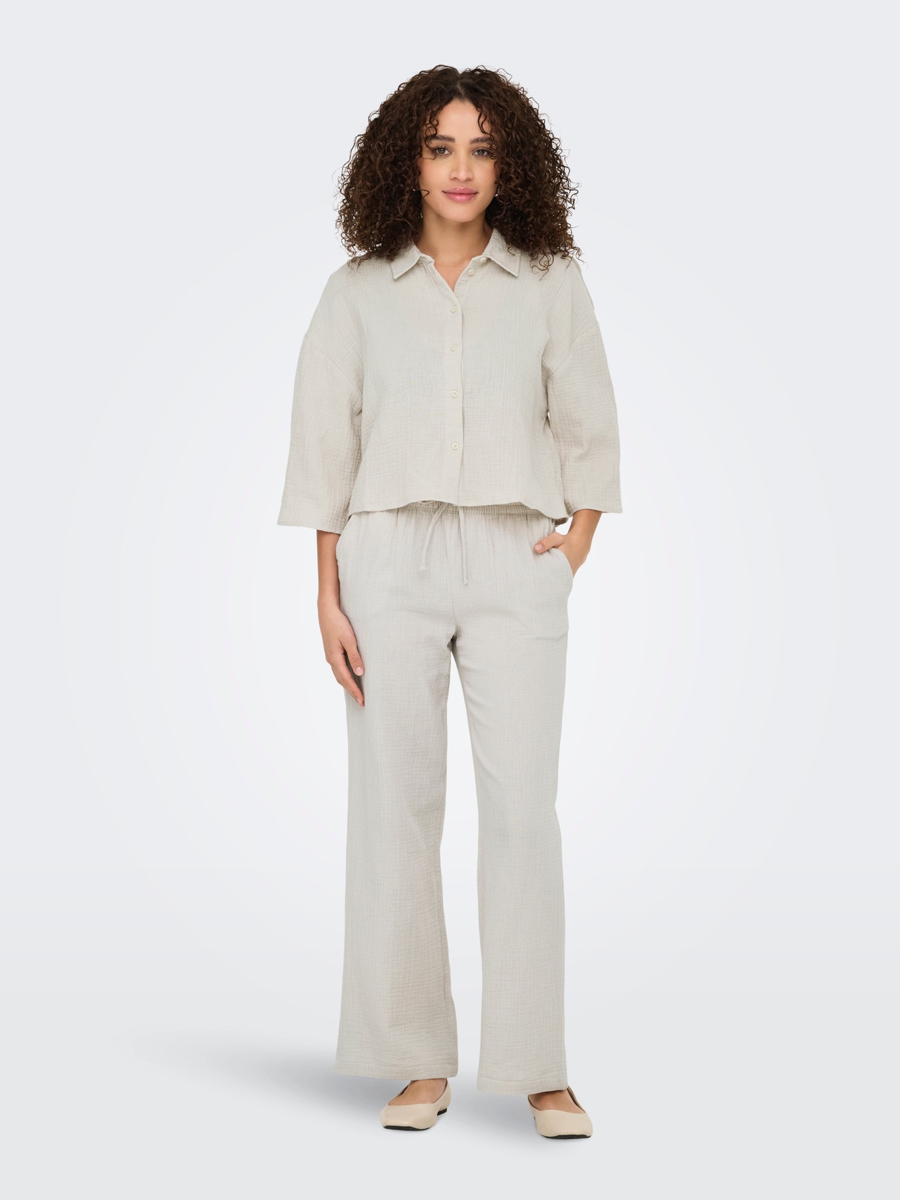 ONLY JDYTHEIS Plačios klešnės Kelnės plačiomis klešnėmis -Silver Lining - 15307150