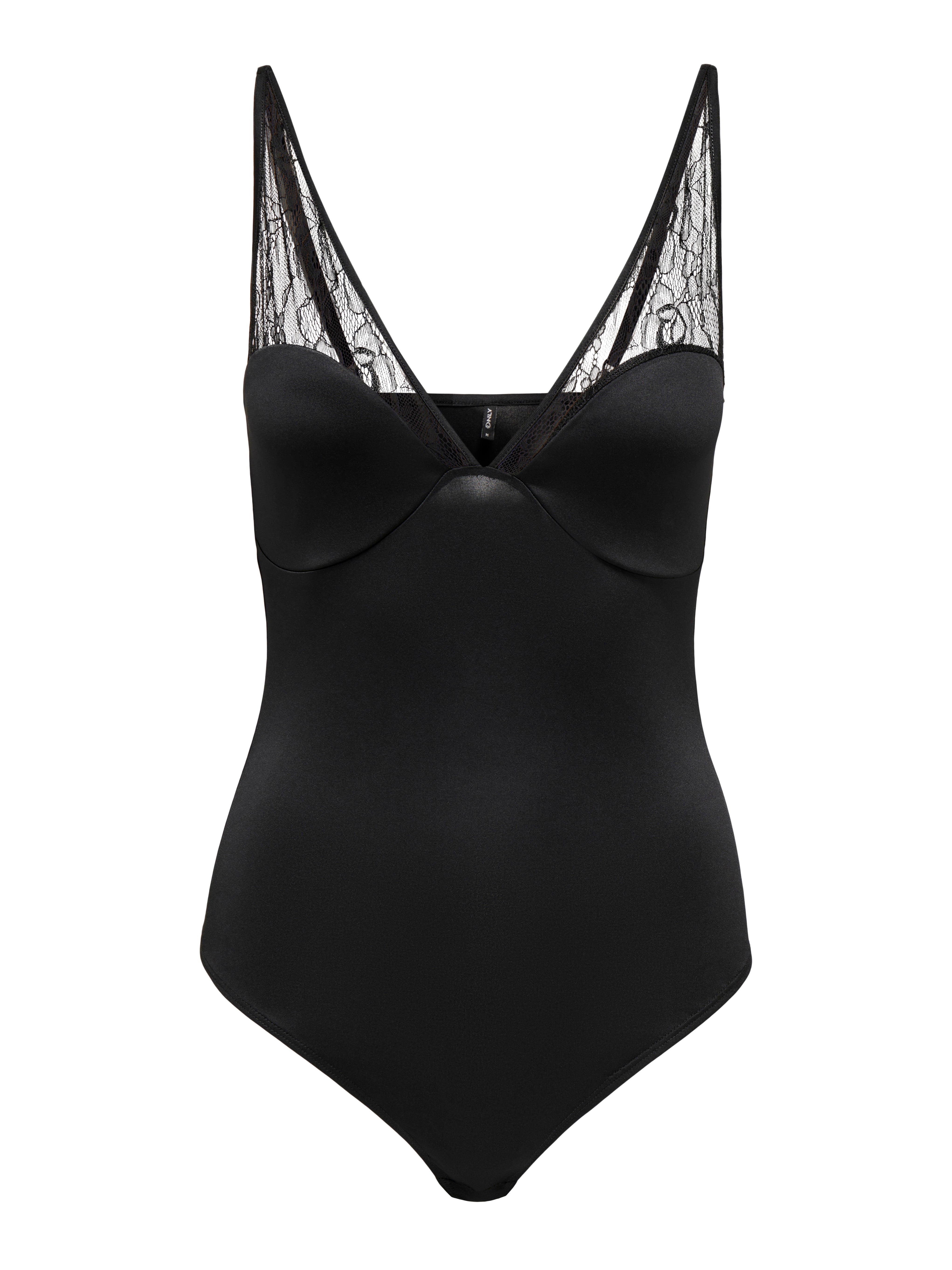 Breite Träger Bodystocking | Schwarz | ONLY®