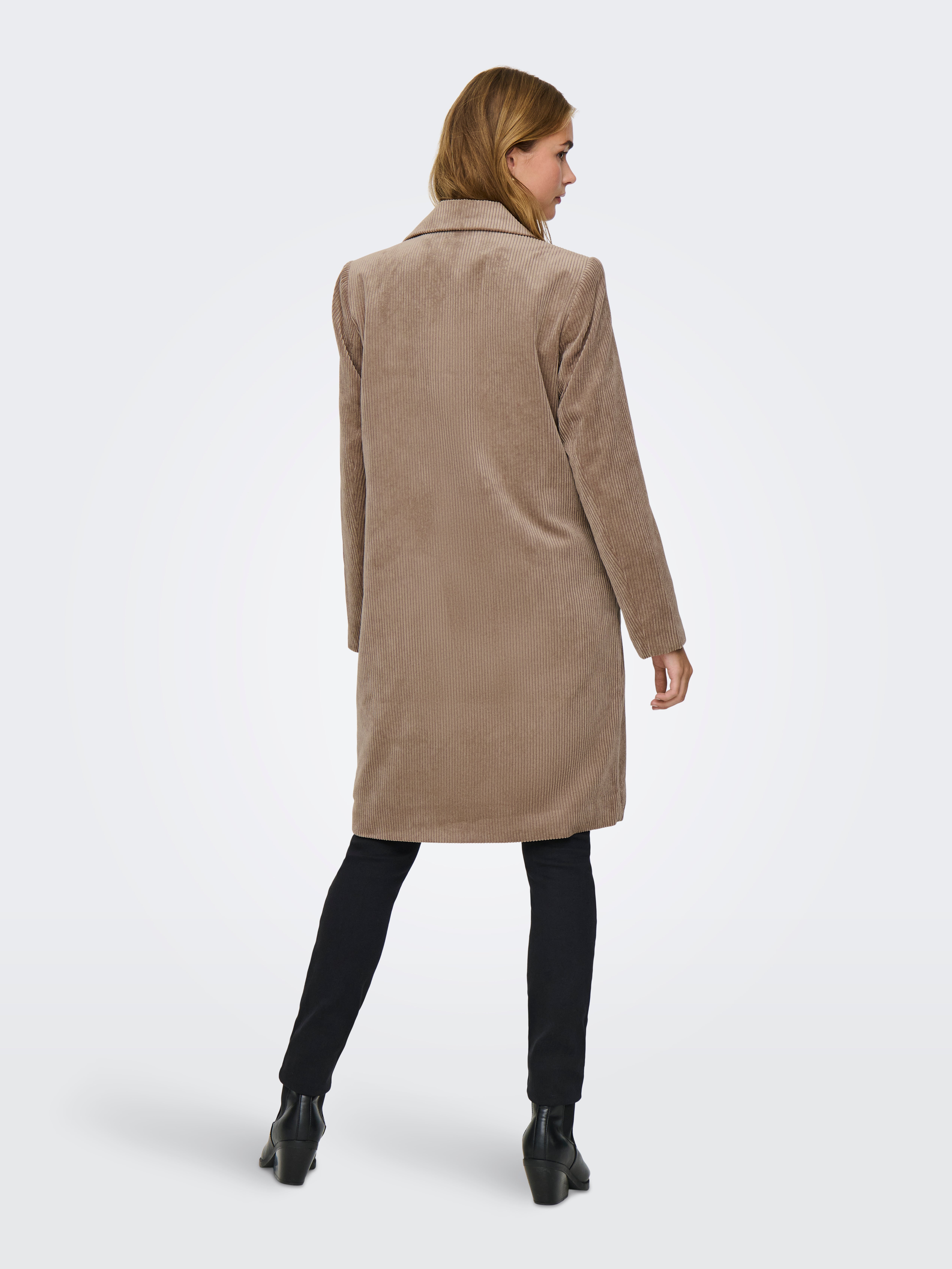 Herren Only Cordmantel Braun ONLY Cordmantel Mit Reverskragen