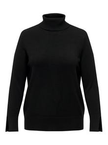 ONLY Curvy knit sweat with high neck -Black - 15307367