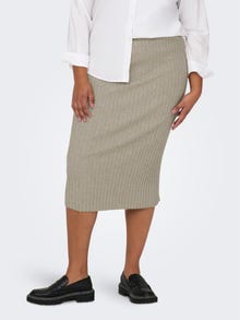 ONLY Curvy midi knit skirt -Weathered Teak - 15307371