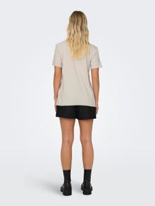 ONLY O-neck t-shirt with print -Pumice Stone - 15307412