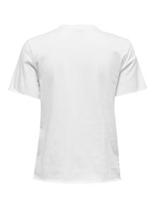 ONLY O-hals t-shirt med print -Cloud Dancer - 15307412