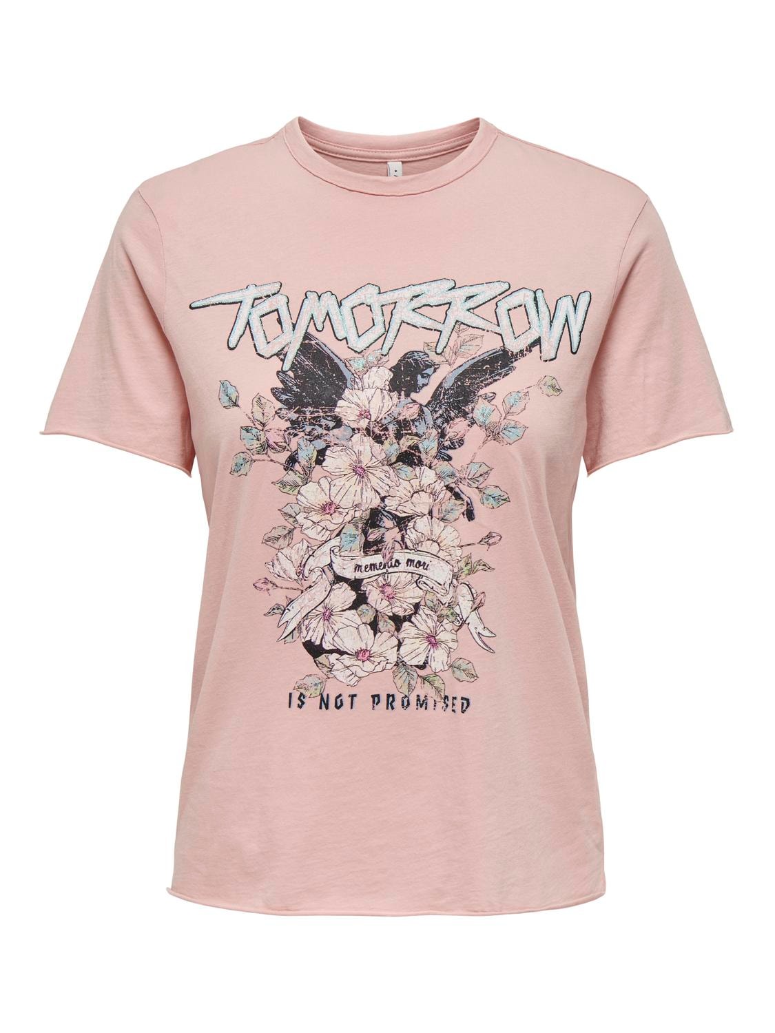 ONLY T-shirts Regular Fit Col rond -Silver Pink - 15307412