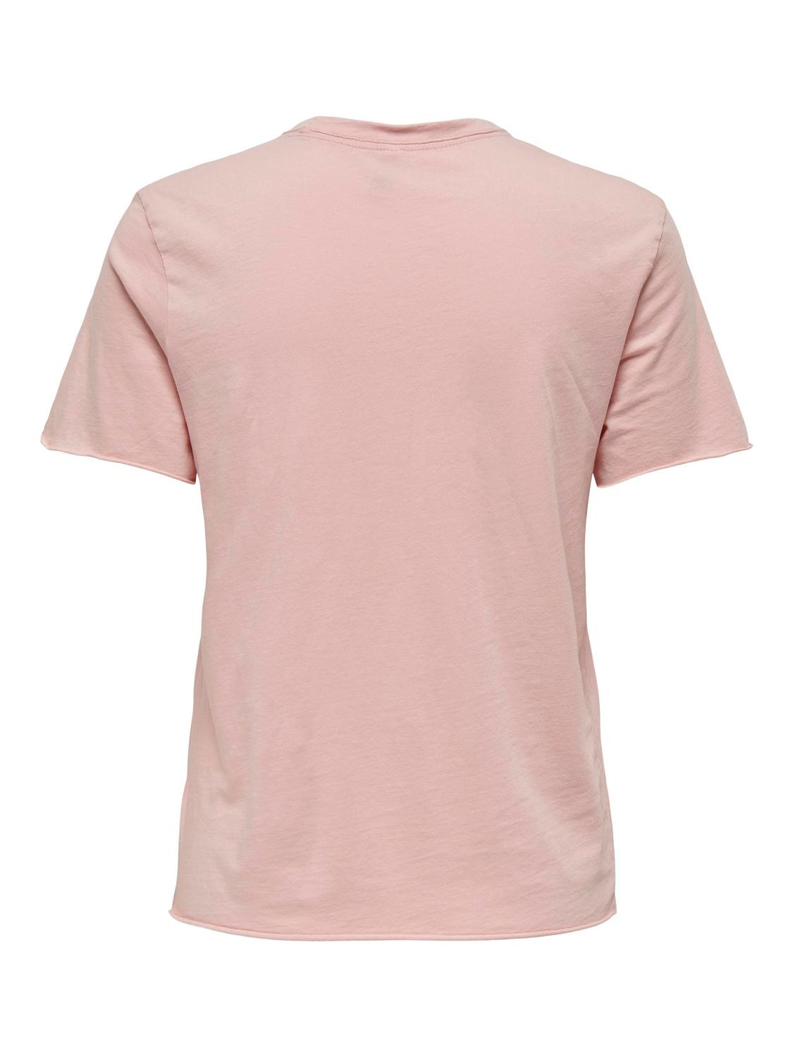 ONLY O-neck t-shirt with print -Silver Pink - 15307412