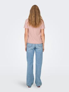 ONLY Normal geschnitten Rundhals T-Shirt -Silver Pink - 15307412