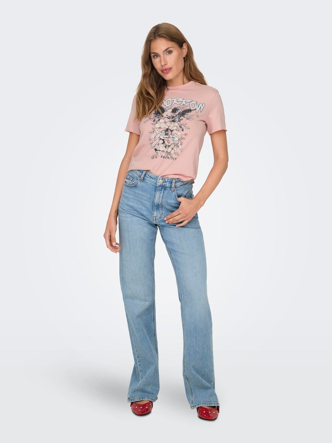 ONLY Camisetas Corte regular Cuello redondo -Silver Pink - 15307412